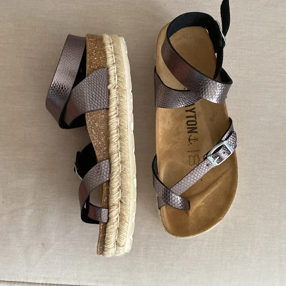 Bayton Women's Espadrille Sandal Wrap Black 38 EU L7 M 5 like new condition
